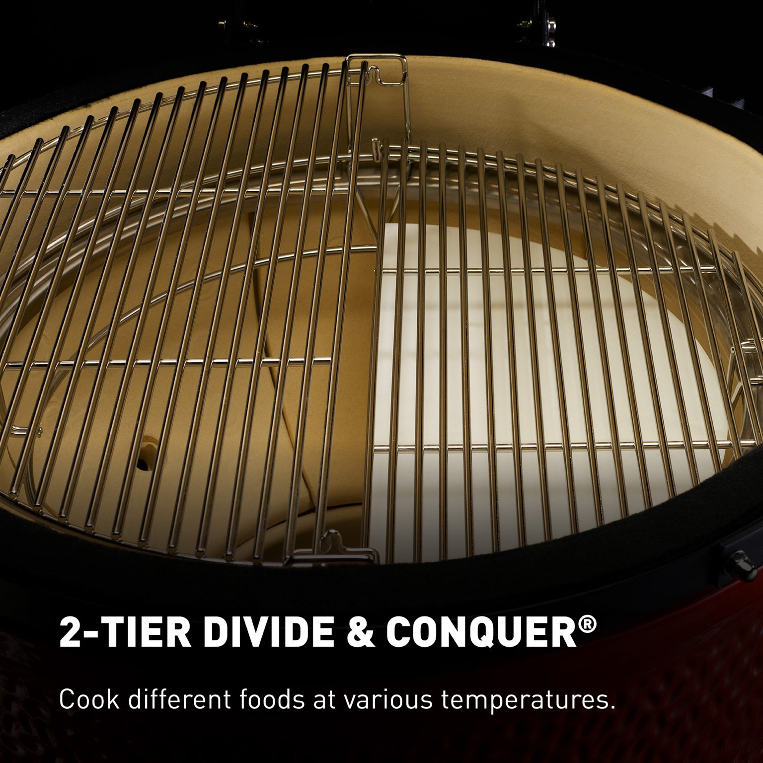 Grille de cuisson demi-lune de 45,7 cm pour Kamado Joe Classic I, II, III, grand œuf vert, demi