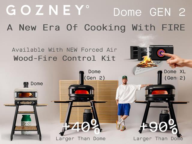 Gozney DOME & DOME XL (GEN 2)<br />Hybrid-Fuel Gas & Wood-Fired Pizza Ovens