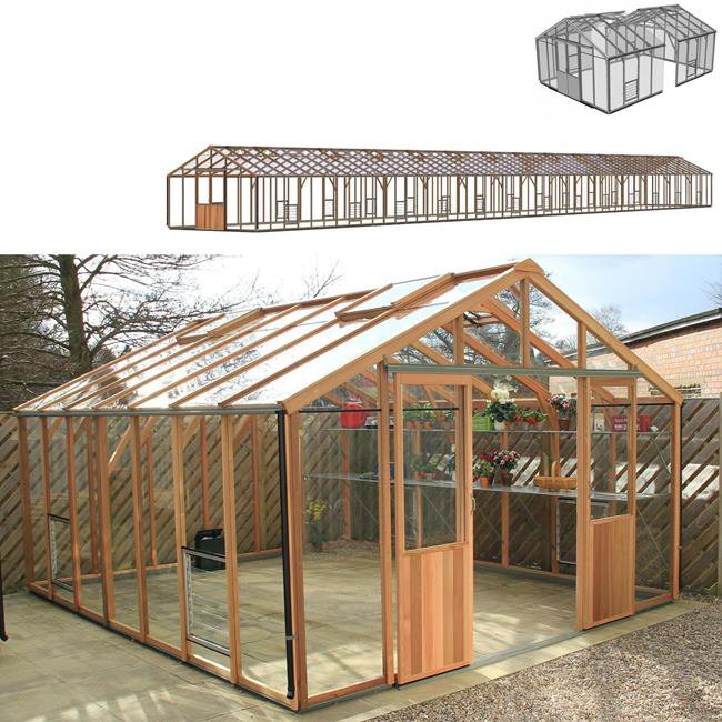 12 x 103 Alton Evolution TWELVE Glass To Ground Cedar Greenhouse 12ft