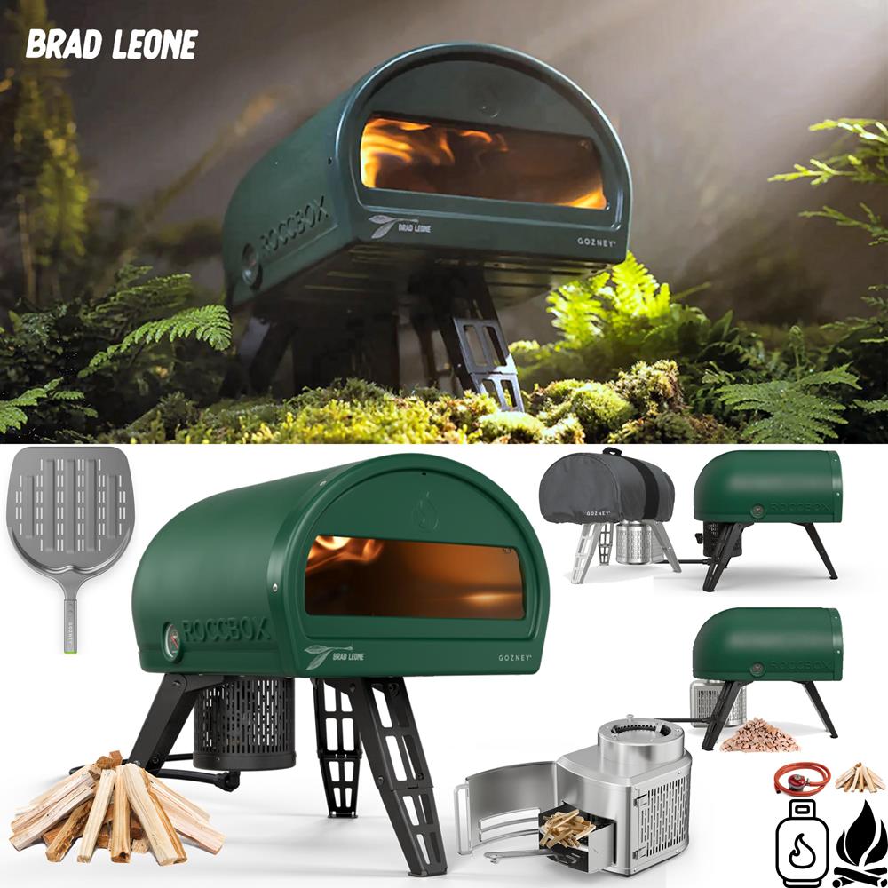 Gozney Roccbox Ranger Green Gas & WoodFired Pizza Oven & Cover