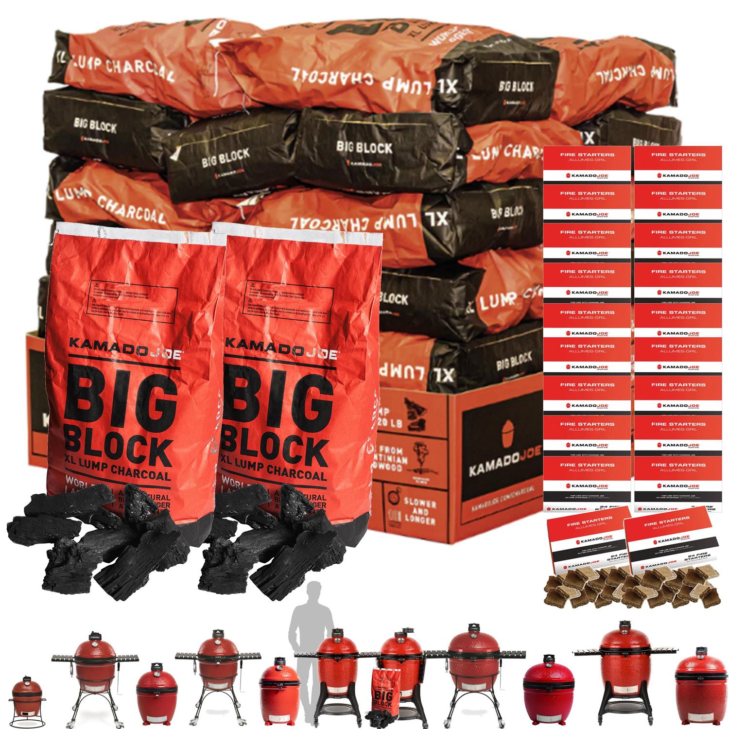 Kamado Joe Premium Charcoal Grill Fuel Big Block Lump Charcoal 40 x