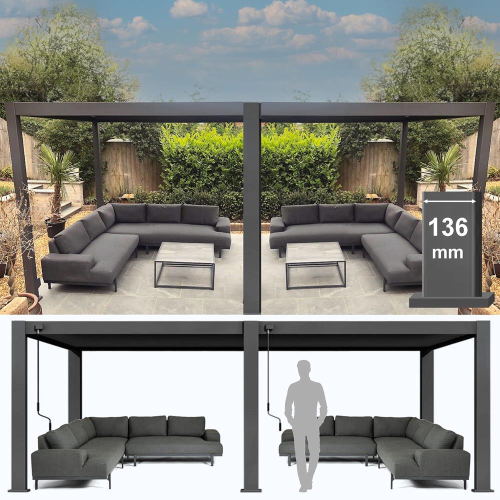 westminster-7-2-x-3-6m-louvred-roof-pergola-inc-2-sofas-birstall