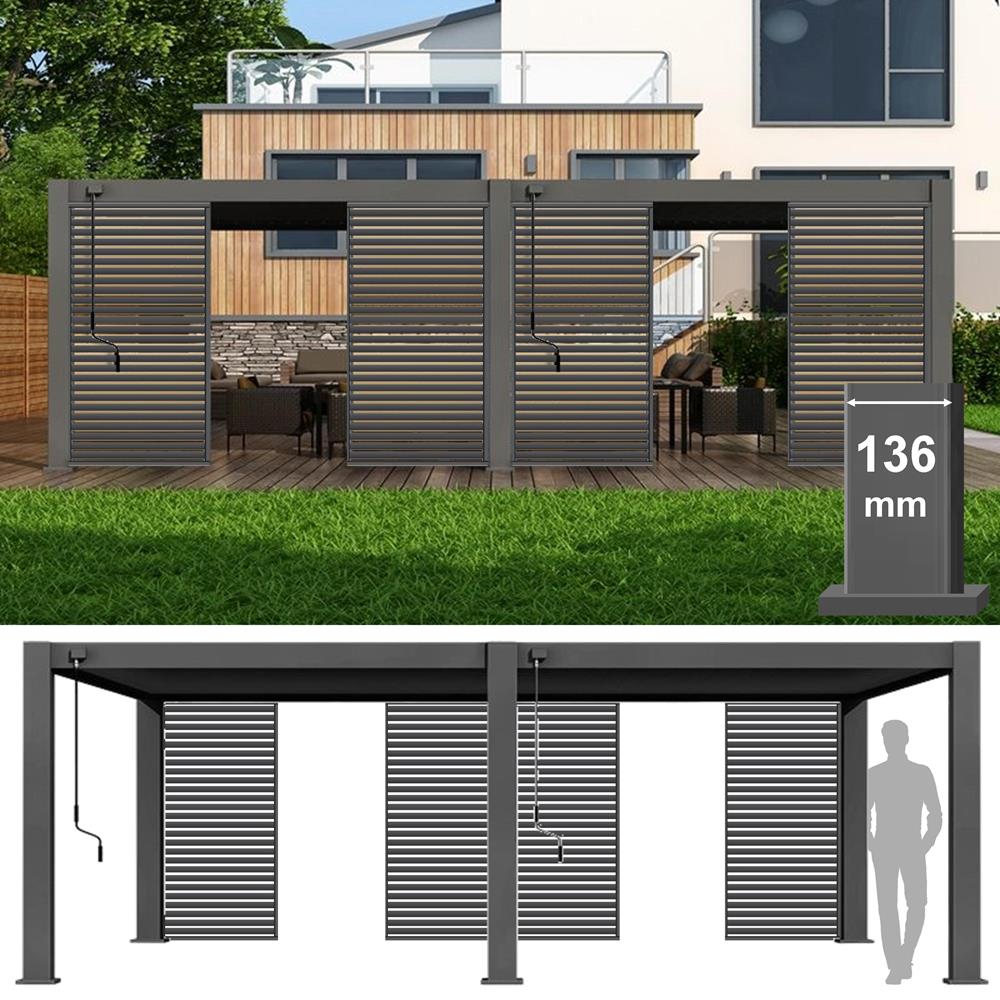 westminster-7-2-x-3-6m-louvred-roof-pergola-inc-4-wall-panels-birstall