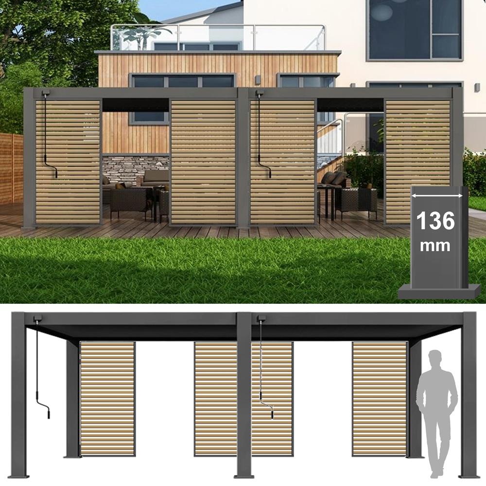 westminster-7-2-x-3-6m-louvred-roof-pergola-inc-4-wall-panels-birstall