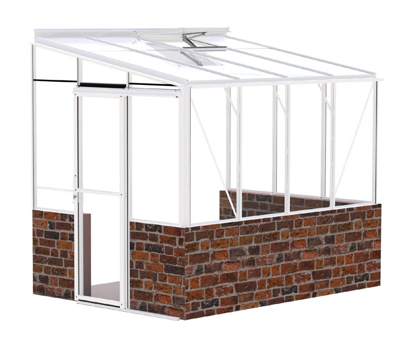 Robinsons Lean To Dwarf Wall 6ft 4in Wide Greenhouses White Birstall