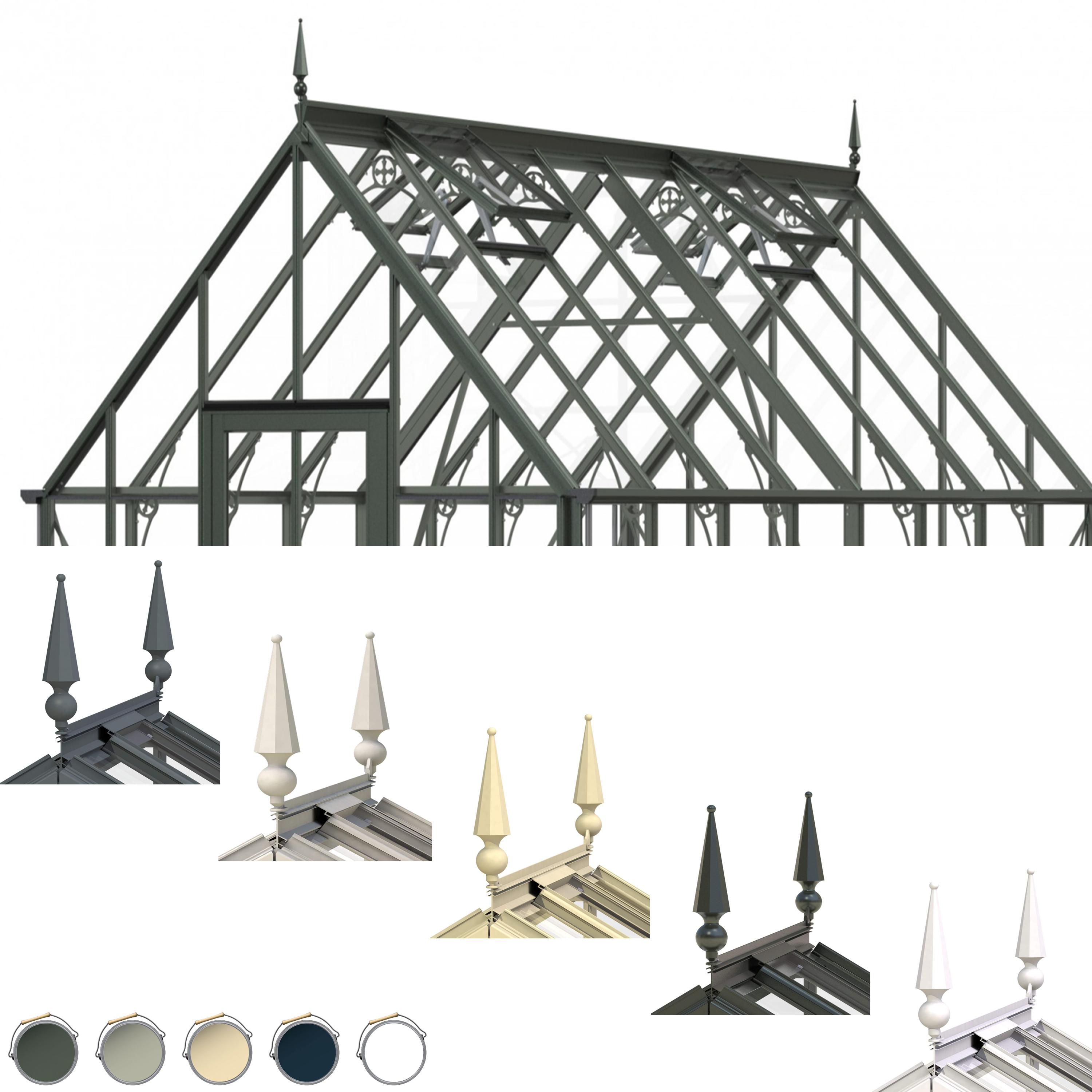 Robinsons Greenhouse Roof Finials (Set of 2) Birstall