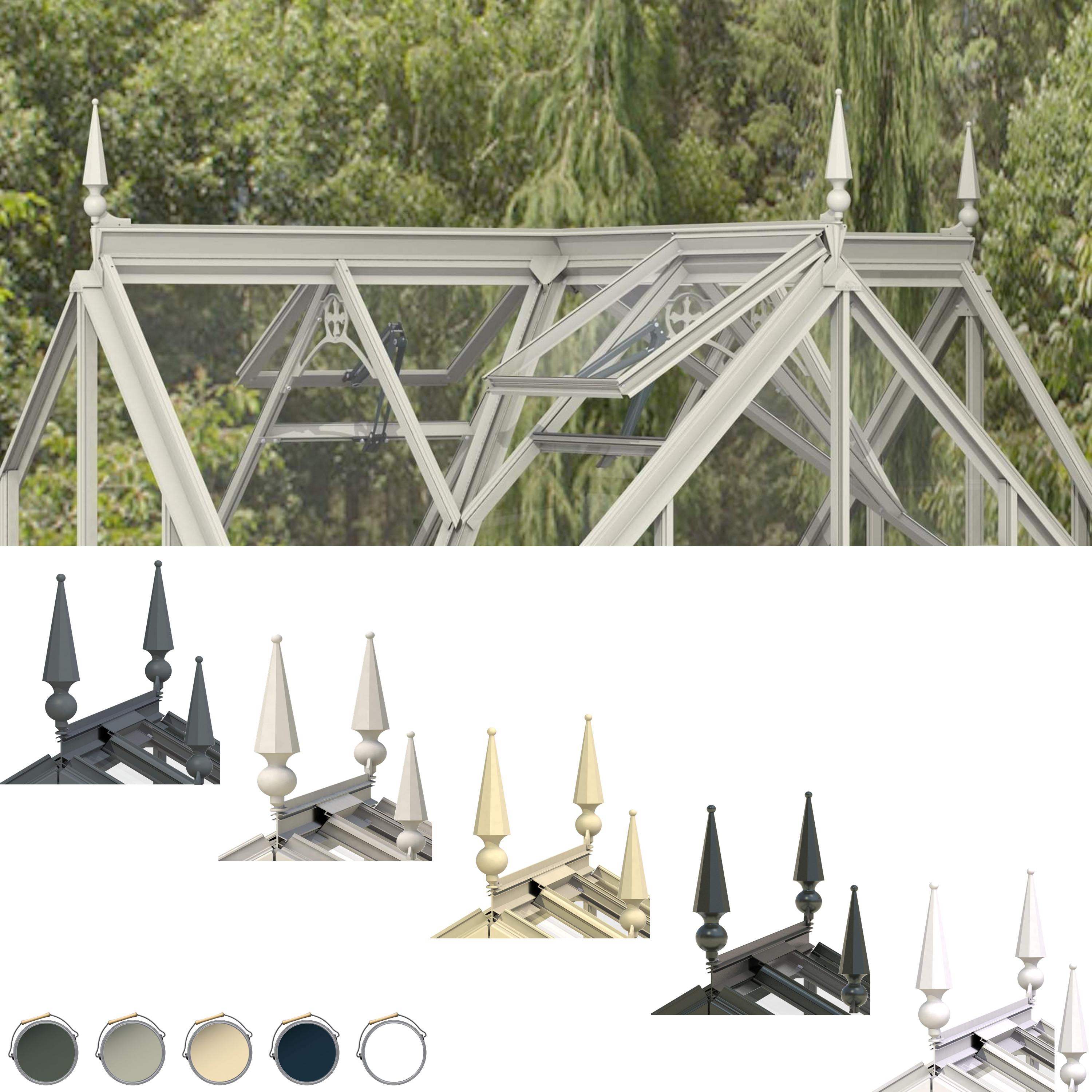 Robinsons Greenhouse Roof Finials (Set of 3) Birstall