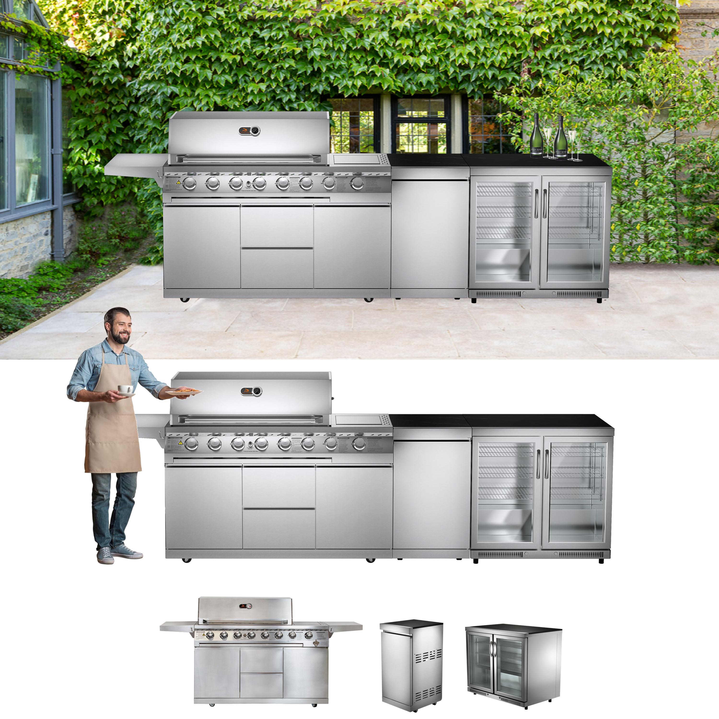 Whistler Blockley Straight 3pc Outdoor Kitchen BBQ 6 Burner BBQ