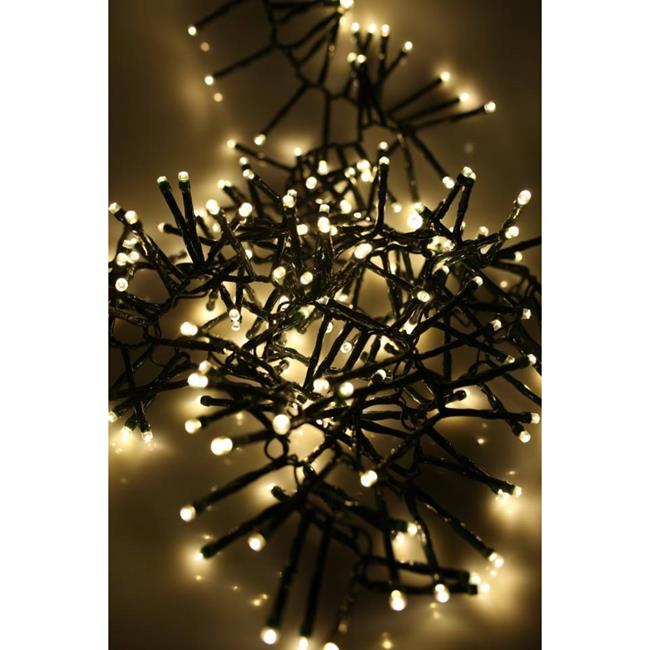 Christmas Lights 360 Warm White LED & Green Cable Cluster Lights Birstall