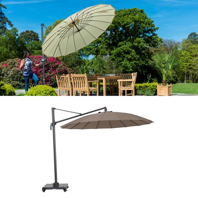 Alexander Rose Parasol 3m Round Aluminium Cantilever with Crank
