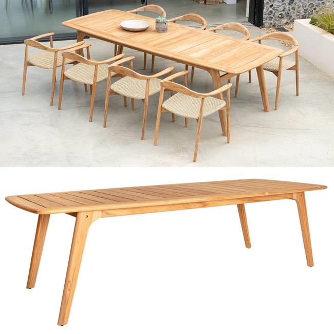 Alexander Rose Dana FSC Teak Dining Table 100cm x 270cm Birstall