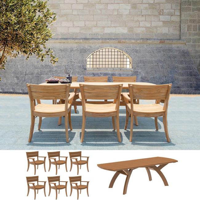 Alexander Rose Sorrento FSC Teak 6 Seater 240cm Dining Set Birstall