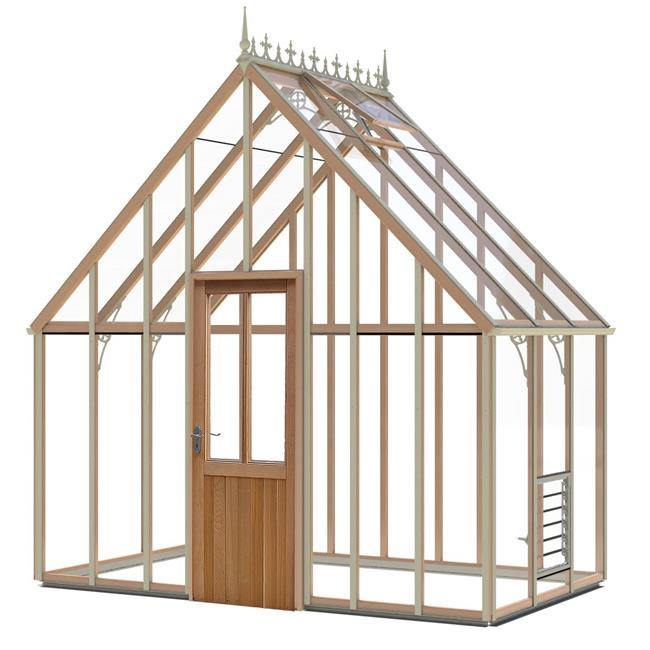 10 x 8 Alton Lancing Victorian Glass To Ground 10ft Wide Cedar