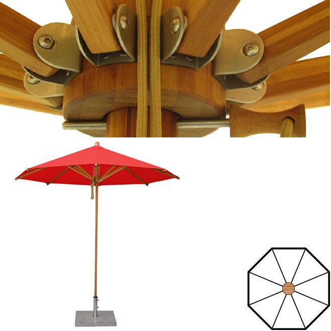 Bambrella Parasols 2.5m Round Levante Parasol Red Birstall