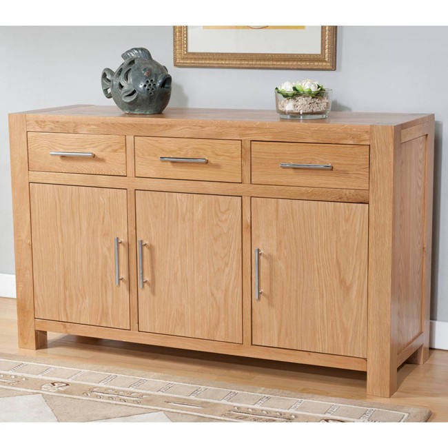 Birstall Oak  Modern  Range Sideboard with 3 Drawers and 3 