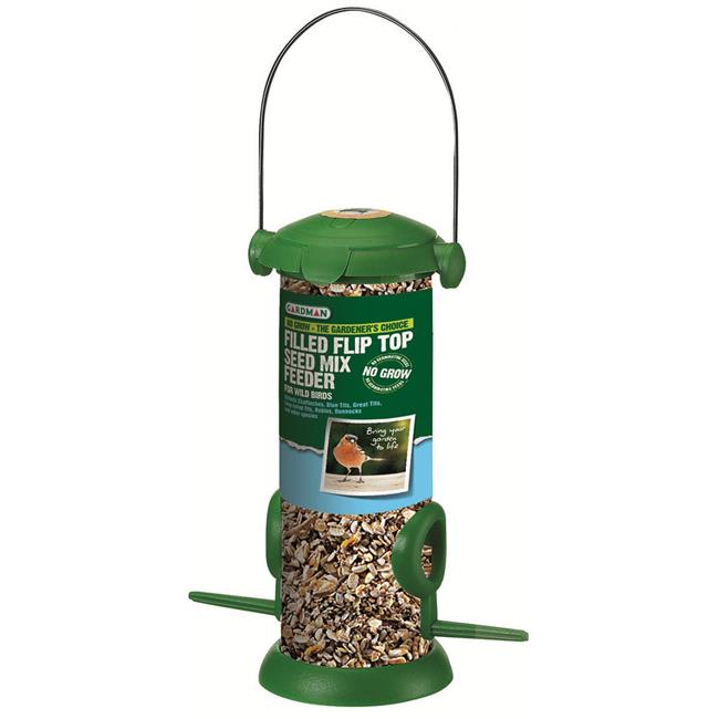 Gardman Wild Bird Care No Grow Seed Mix Filled Flip Top Feeder