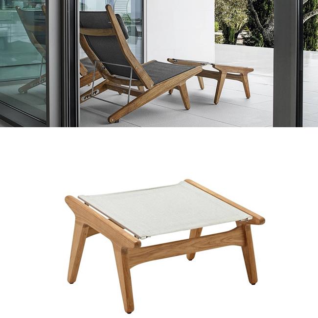 Gloster Bay Buffed Teak Footstool Seagull Birstall