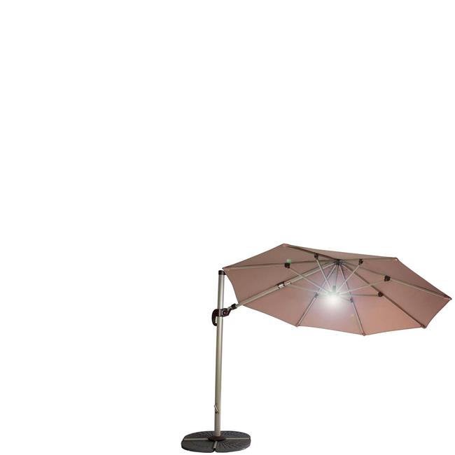 free standing parasol with lights