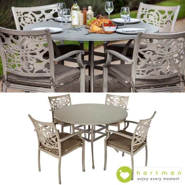 Hartman Cast Aluminium Celtic Aria 4 Seater Round Dining Set Birstall