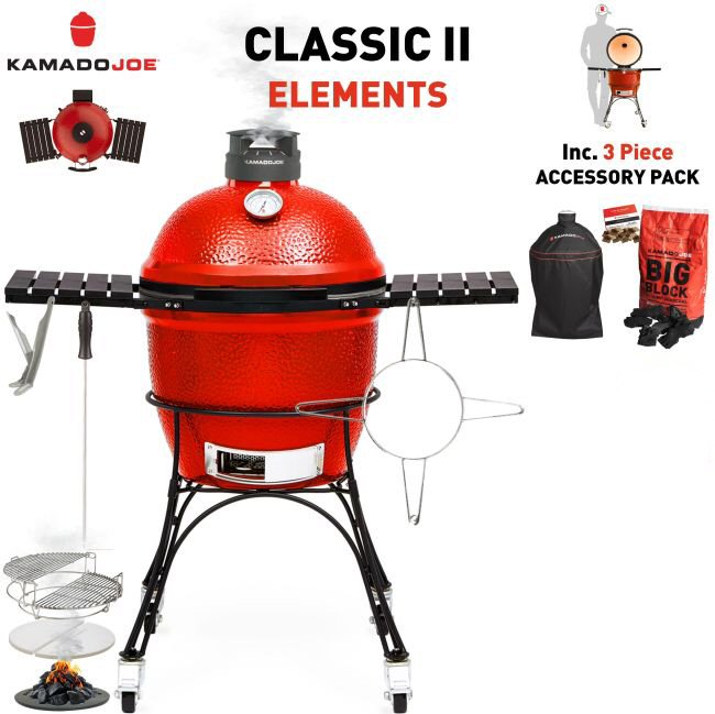 Kamado Joe Ceramic Grill Smoker Oven Classic Joe II (2) Grill Inc