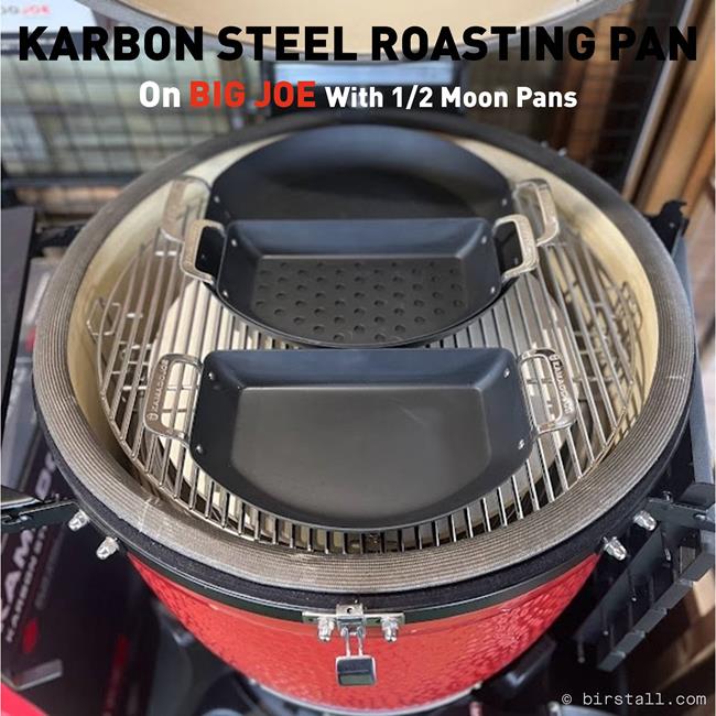 thumbnail image 2 of Kamado Joe ® Karbon Steel ™ Carbon Steel Half-Moon Pan Set 2 of 14