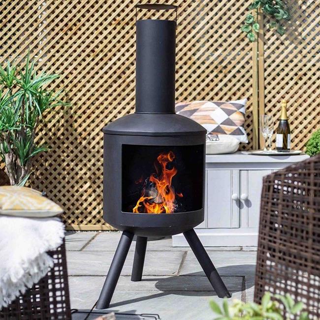 La Hacienda Patio Heaters Barola Contemporary Steel Chimenea Birstall