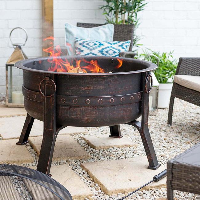 La Hacienda Patio Heaters Brava Bronze Deep Bowl Firepit Birstall