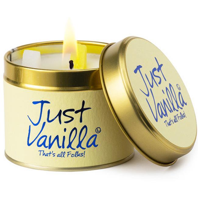 Just Vanilla Scented Candle Tin LilyFlame Candles Birstall