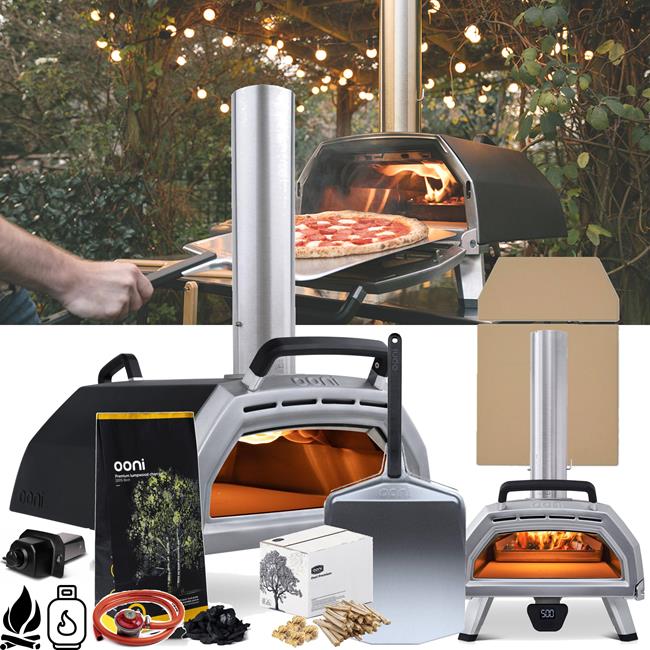 Ooni Karu 16 MultiFuel Pizza Oven Essentials Package Inc. Gas Burner