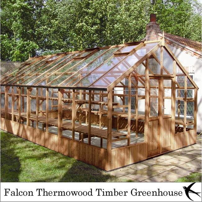 Swallow Thermowood Timber Greenhouses Falcon 13' 1" Wide Birstall