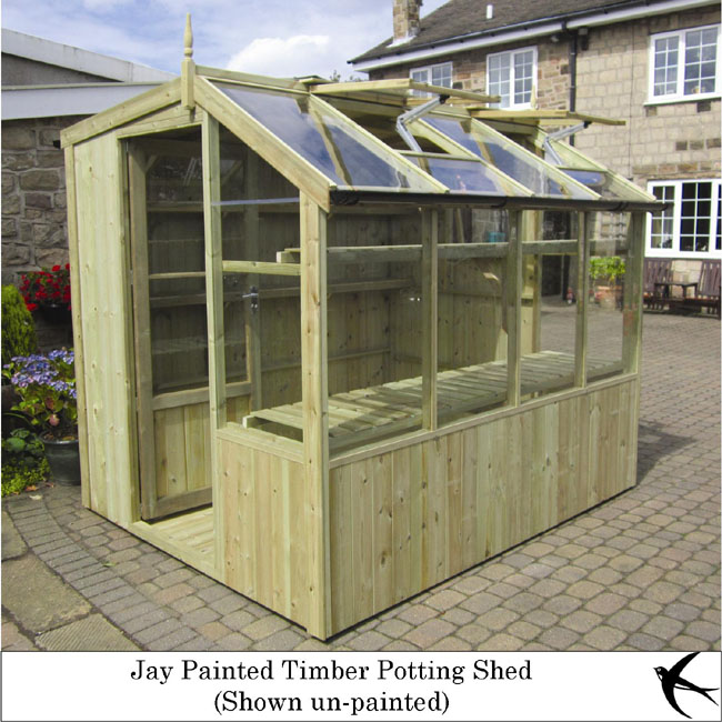 Swallow Painted Timber Potting Sheds - Jay 6' 8" Wide ...