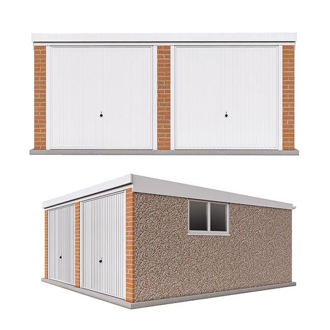 16ft 5in wide Pent Roof Double Ultimate Concrete Garages Area 3 Large