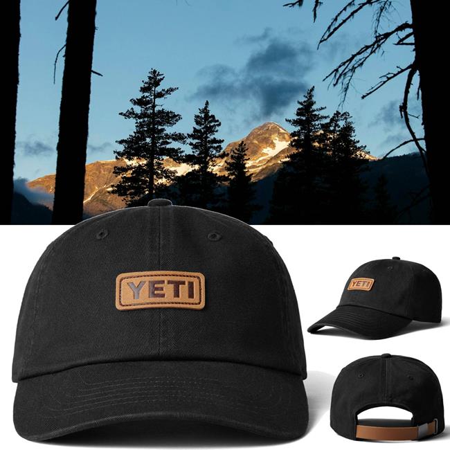 YETI Leather Logo Baseball Cap BLACK Birstall
